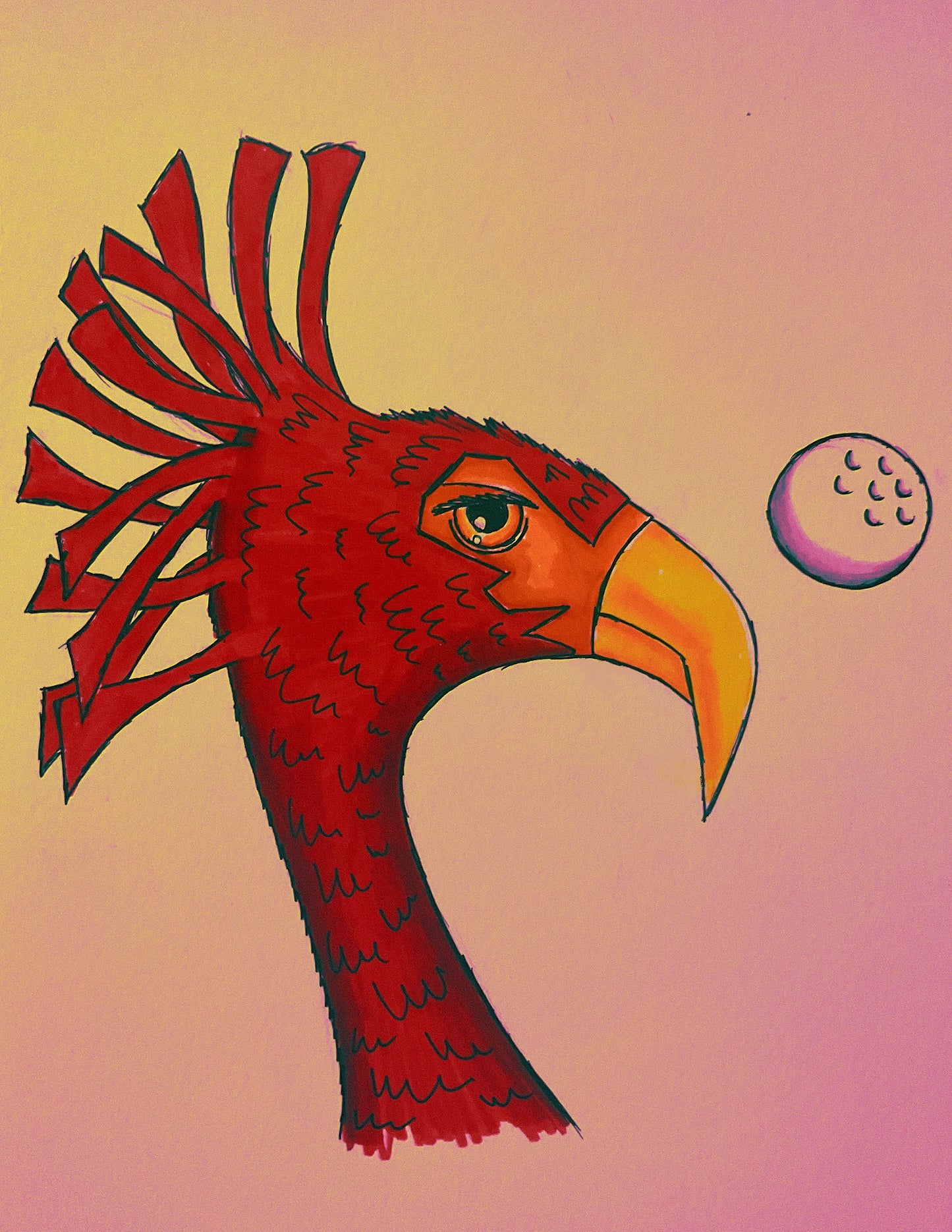 red bird print