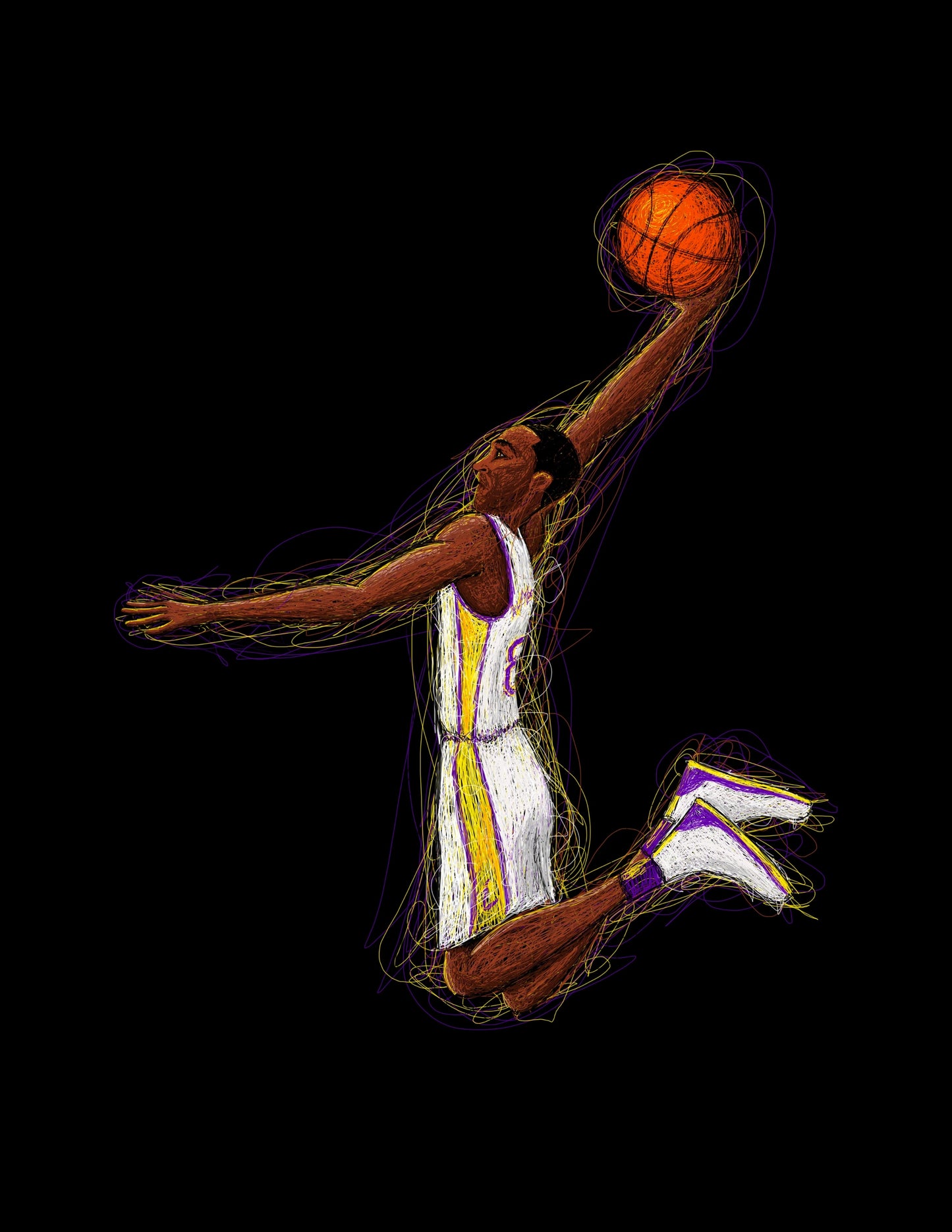 kobe in action print
