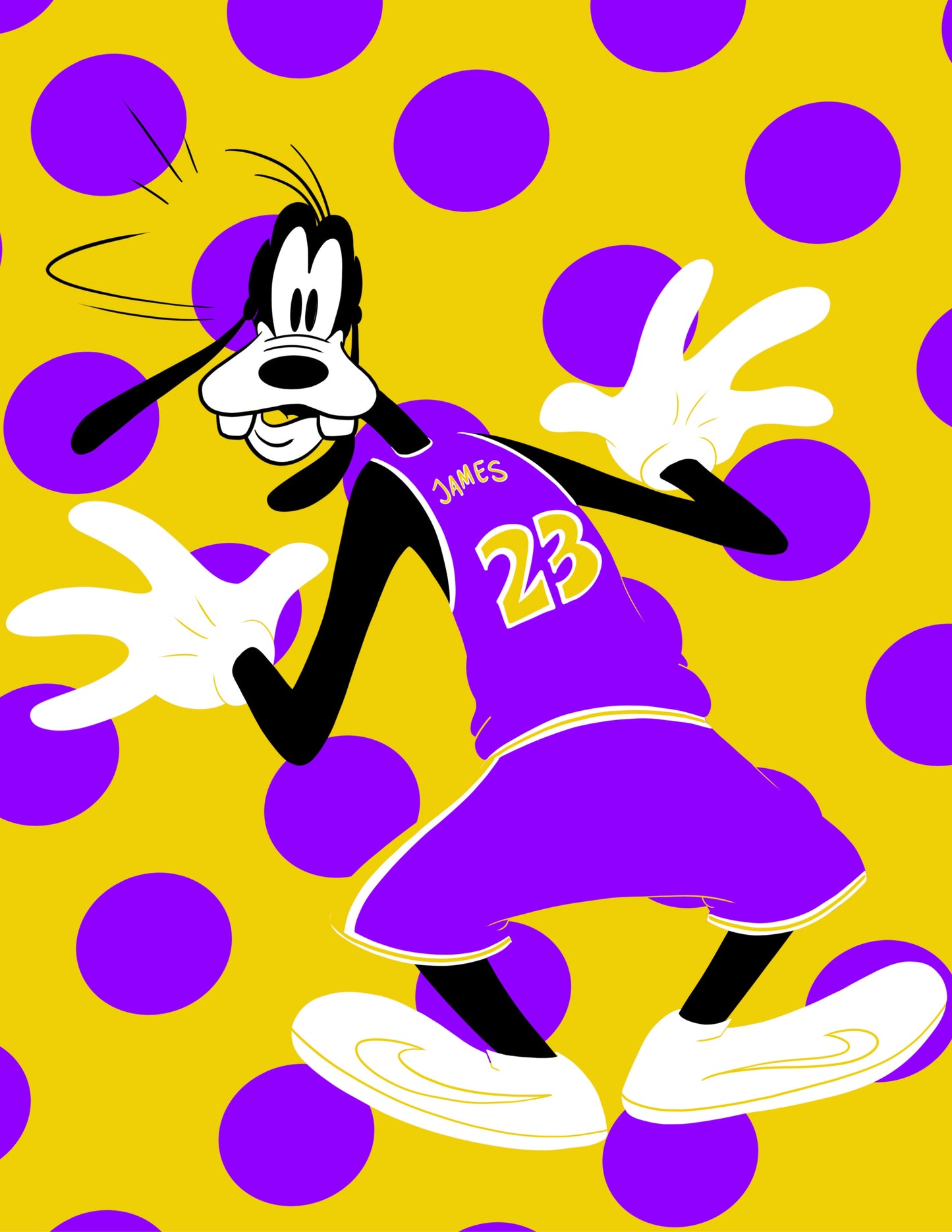 Goofy Pop Art Basketball Print