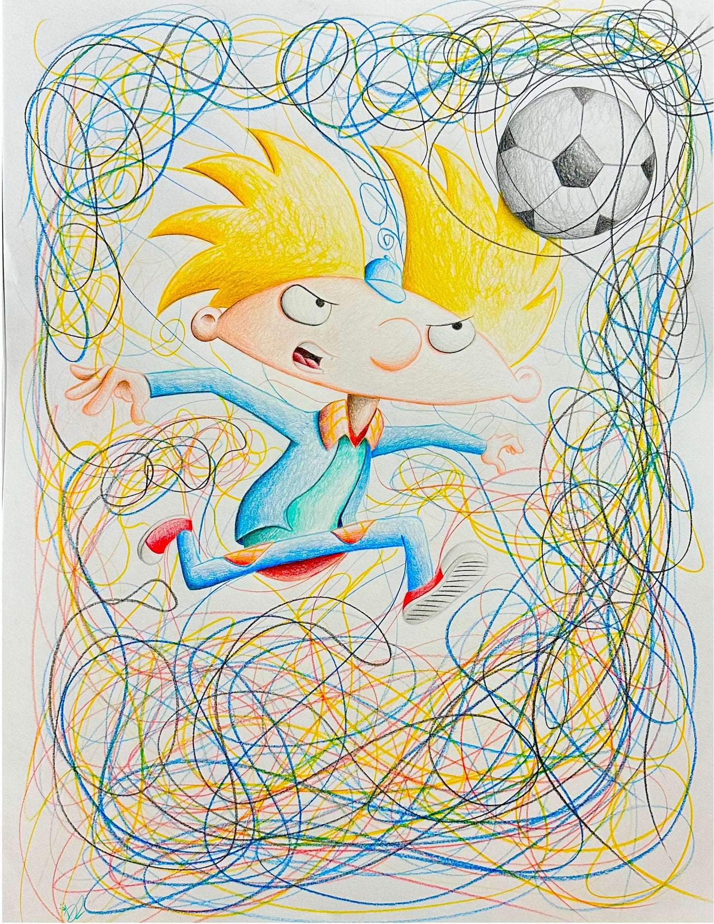 Futbol cartoon character print