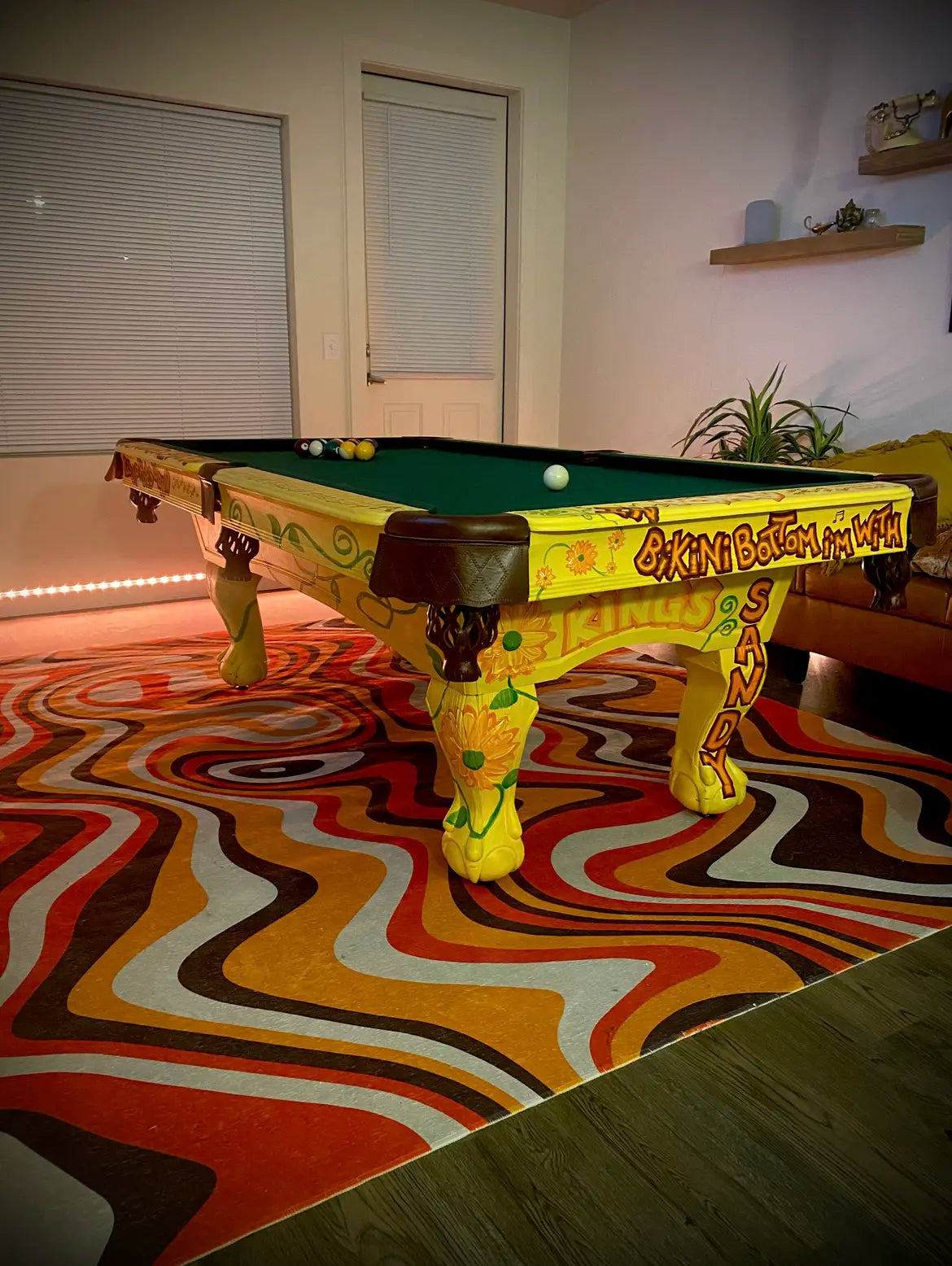 painted pool table by Drew Reinland